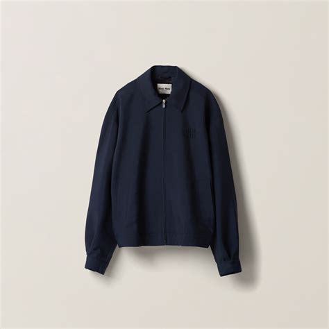 Navy Mohair Blouson Jacket 